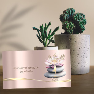 Silhouette Lotus Zen Stones Visitenkarte