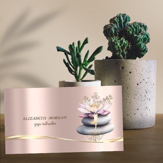 Silhouette Lotus Zen Stones Visitenkarte