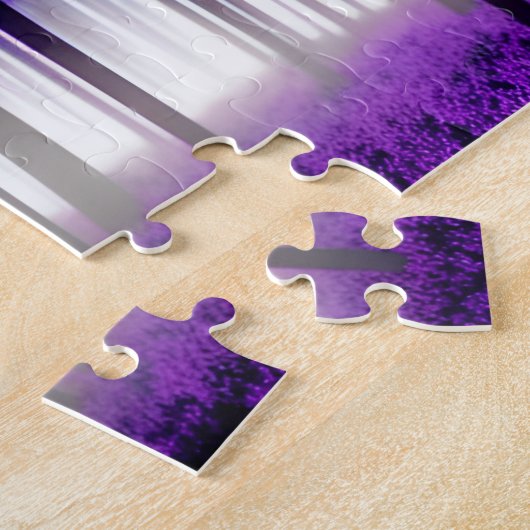 Silhouette Lush Forest Purple Blumen Puzzle (Seite)