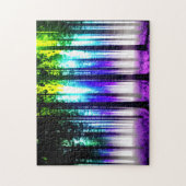 Silhouette Lush Forest Purple Blumen Puzzle (Vertikal)