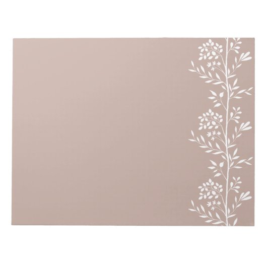 Silhouette M1 Weiße Flora Notizblock (Vorderseite)