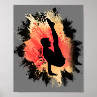 Silhouette Malé Gymnastik Poster