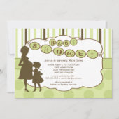 Silhouette-Mama-Baby-Duschen-Geschlechts-neutrales Einladung (Vorderseite)