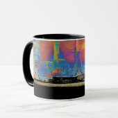 SILHOUETTE MAN WANDERN DURCH DESASTER RUINS ART TASSE (Vorderseite Links)