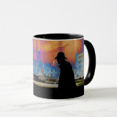 SILHOUETTE MAN WANDERN DURCH DESASTER RUINS ART TASSE (VorderseiteRechts)
