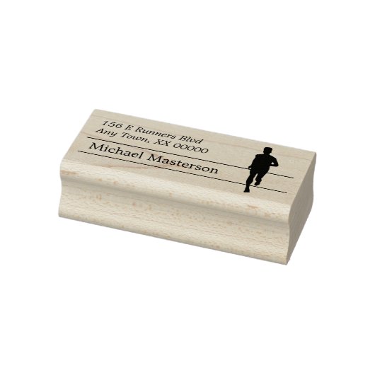 Silhouette Männliche Runner-Rücksendeadresse Gummistempel (Stempel)