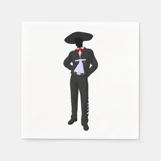 Silhouette Mariachi Paper Napkins Serviette (Vorderseite)