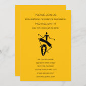 Silhouette Master Drummer Geburtstag Einladung (Vorne/Hinten)