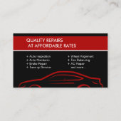 Silhouette - Mechanische Reparatur des Auto Rot Visitenkarte (Rückseite)