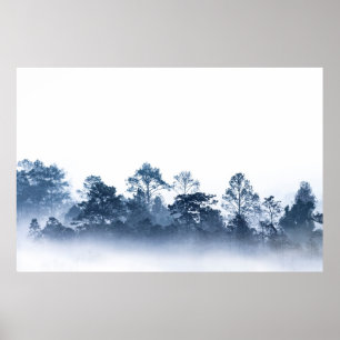 Silhouette mehrerer Lagen tropischer Regenwald Poster