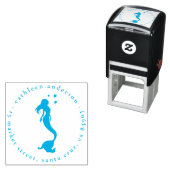 Silhouette Mermaid Runde Name und Rücksendeadresse Permastempel (Beispiel)