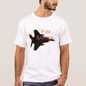 Silhouette-Militärjet-Kämpfer des Raubvogel-F-22 T-Shirt (Vorderseite)