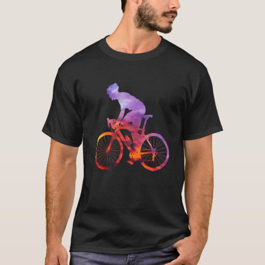 Silhouette mit Abend-Roten-Radfahrern T-Shirt (Vorderseite)