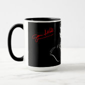 Silhouette mit Autogramm Tasse (Links)