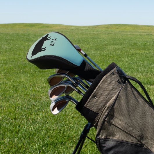 Silhouette mit benutzerdefiniertem Text Golf Headcover (In SItu)