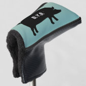 Silhouette mit benutzerdefiniertem Text Golf Headcover (3/4 Vorderseite)