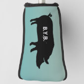 Silhouette mit benutzerdefiniertem Text Golf Headcover (Rotieren 90)