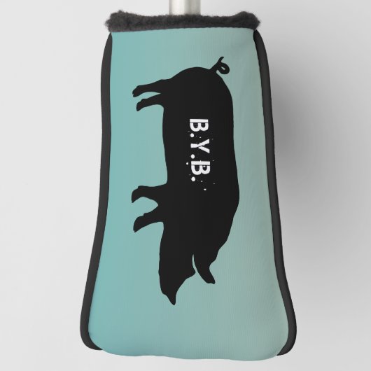 Silhouette mit benutzerdefiniertem Text Golf Headcover (Rotieren 90)