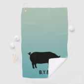 Silhouette mit benutzerdefiniertem Text Golfhandtuch (Insitu)