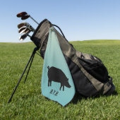 Silhouette mit benutzerdefiniertem Text Golfhandtuch (Gras)