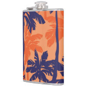 Silhouette mit blauer Palme, orangefarbener Hinter Flachmann (Links)