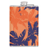 Silhouette mit blauer Palme, orangefarbener Hinter Flachmann (Rückseite)