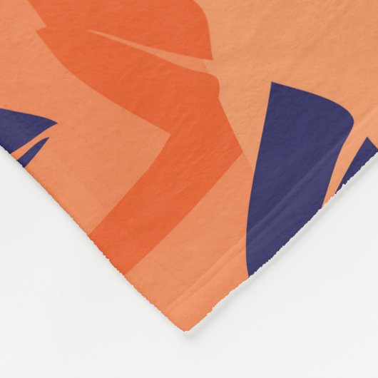 Silhouette mit blauer Palme, orangefarbener Hinter Fleecedecke (Ecke)