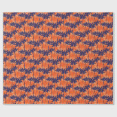 Silhouette mit blauer Palme, orangefarbener Hinter Geschenkpapier (Flach)