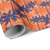 Silhouette mit blauer Palme, orangefarbener Hinter Geschenkpapier (Rolleneckpunkt)