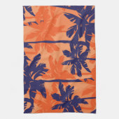 Silhouette mit blauer Palme, orangefarbener Hinter Geschirrtuch (Vertikal)
