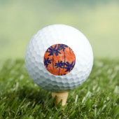 Silhouette mit blauer Palme, orangefarbener Hinter Golfball (Insitu T-Shirt)