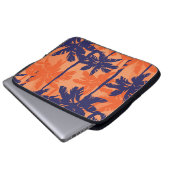 Silhouette mit blauer Palme, orangefarbener Hinter Laptopschutzhülle (Vorne Knopf)