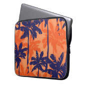 Silhouette mit blauer Palme, orangefarbener Hinter Laptopschutzhülle (Vorderseite Links)