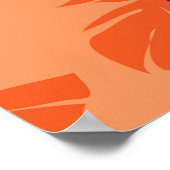 Silhouette mit blauer Palme, orangefarbener Hinter Poster (Ecke)