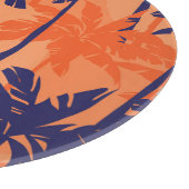 Silhouette mit blauer Palme, orangefarbener Hinter Schneidebrett (Ecke)