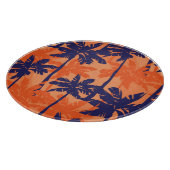 Silhouette mit blauer Palme, orangefarbener Hinter Schneidebrett (Ecke)