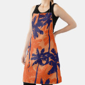 Silhouette mit blauer Palme, orangefarbener Hinter Schürze (InSitu)