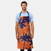 Silhouette mit blauer Palme, orangefarbener Hinter Schürze (Getragen)