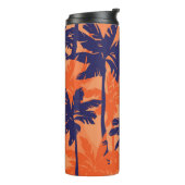 Silhouette mit blauer Palme, orangefarbener Hinter Thermosbecher (Nach links gedreht)