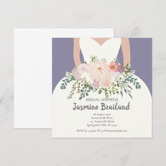 Silhouette mit Blumenstrauß-Brautparty (Vorne/Hinten)