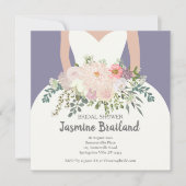 Silhouette mit Blumenstrauß-Brautparty (Vorderseite)