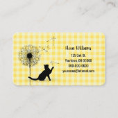 Silhouette mit Dandelion auf Gingham Visitenkarte (Vorderseite)