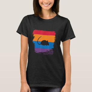 Silhouette mit farbenfroher Flagge T-Shirt