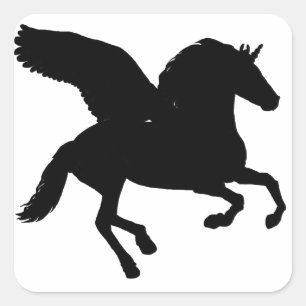 Silhouette mit Flügel Quadratischer Aufkleber