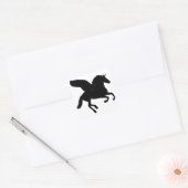 Silhouette mit Flügel Quadratischer Aufkleber (Umschlag)