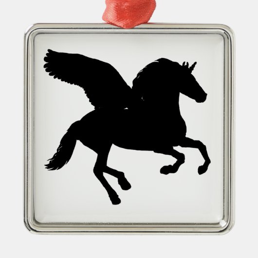 Silhouette mit Flügel Silbernes Ornament (Vorne)