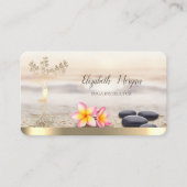 Silhouette mit Goldbaum, Zen-Steine, Blume Visitenkarte (Vorderseite)