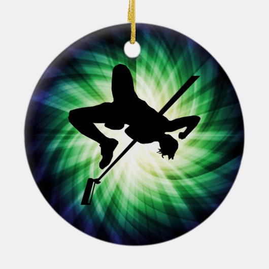 Silhouette mit hohem Sprung; Cool Keramik Ornament (Hinten)