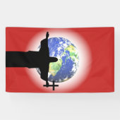 Silhouette mit Kreuz Banner (Horizontal)