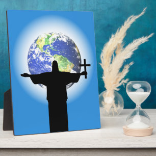 Silhouette mit Kreuz Fotoplatte
